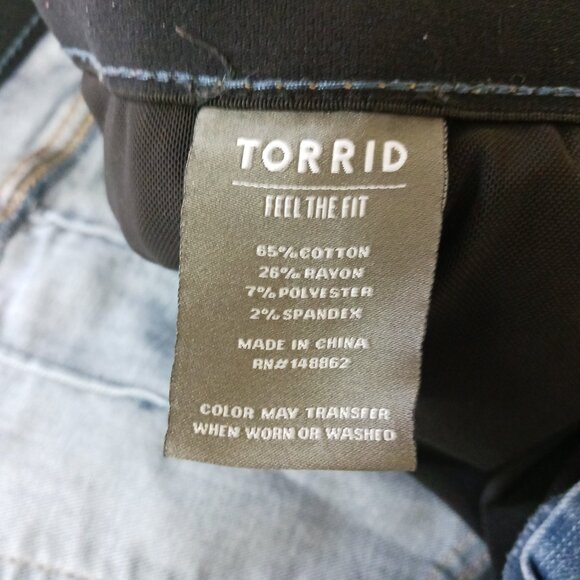 Torrid Womens Bombshell Skinny Jeans Premium Stretch High Rise Med. Wash Size 24 - Picture 8 of 9